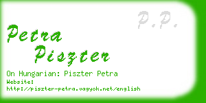 petra piszter business card